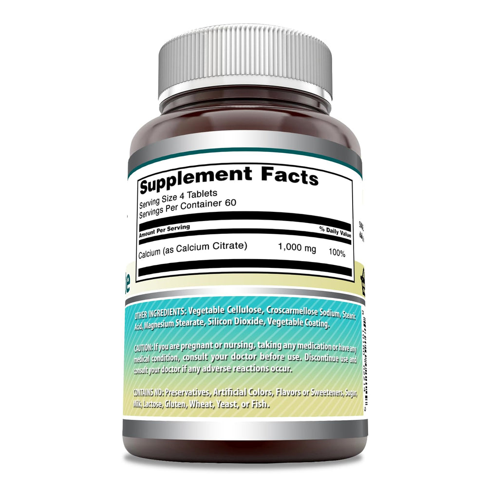 Close-up of Amazing Formulas Calcium Citrate 1000 mg bottle
