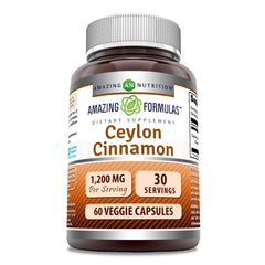 Amazing Formulas Ceylon Cinnamon 1200 mg veggie capsules front view
