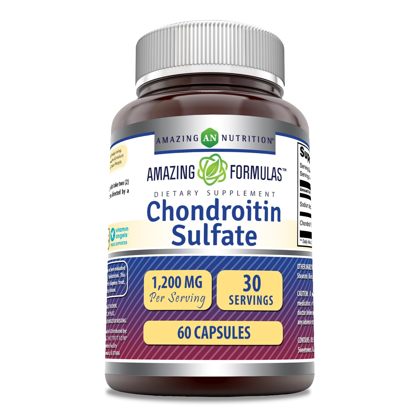 Bottle of Amazing Formulas Chondroitin Sulfate 1200 mg capsules
