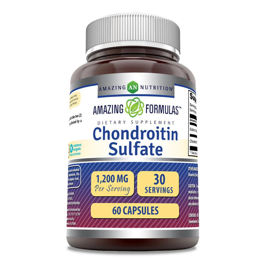 Bottle of Amazing Formulas Chondroitin Sulfate 1200 mg capsules