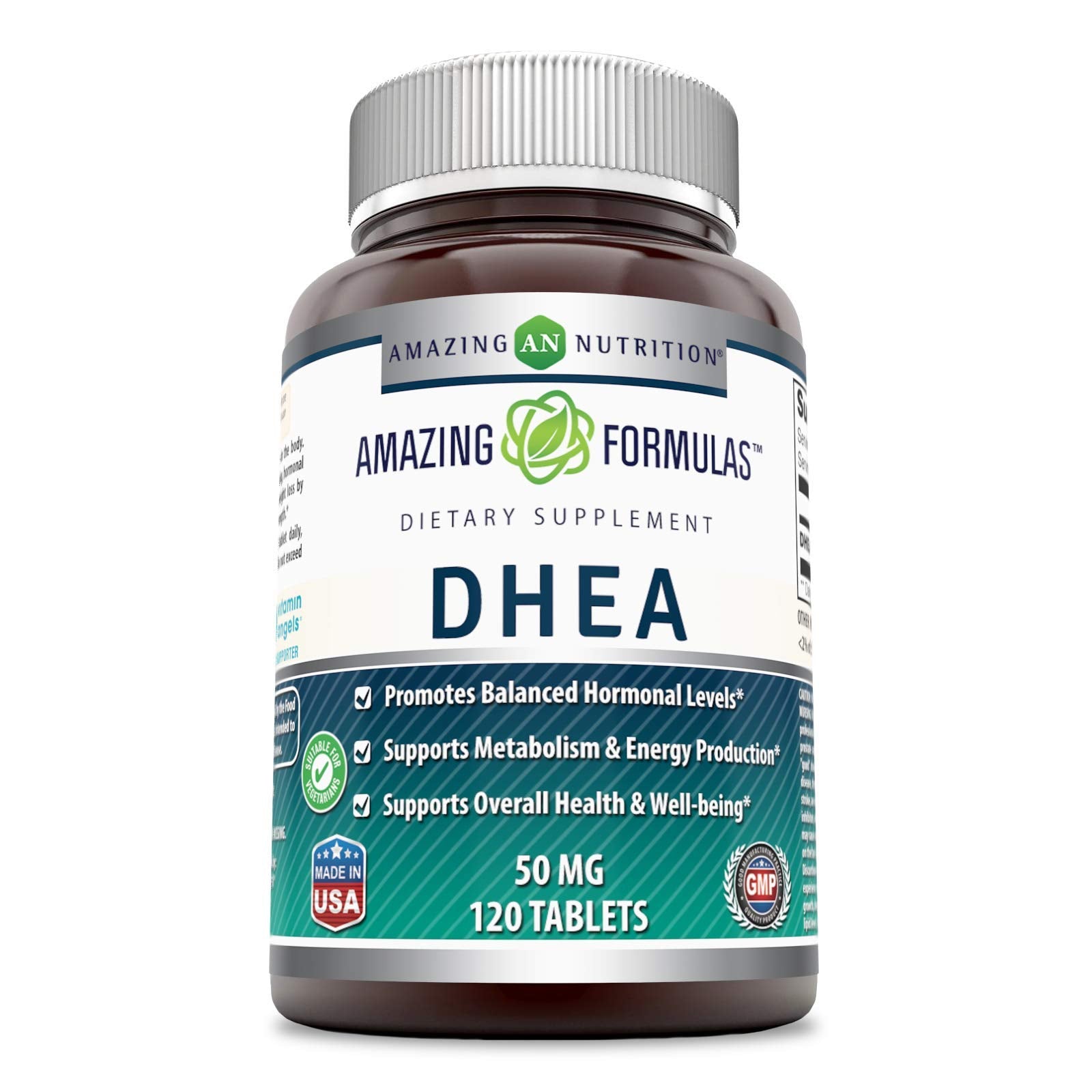 Bottle of Amazing Formulas DHEA 100 mg per serving, 120 tablets