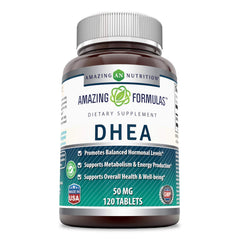Bottle of Amazing Formulas DHEA 100 mg per serving, 120 tablets