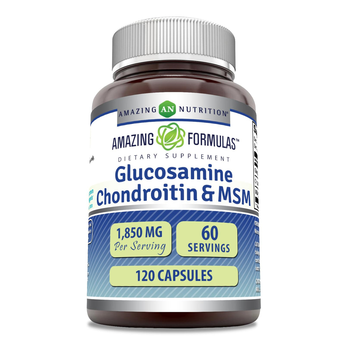 Amazing Formulas Glucosamine Chondroitin MSM bottle with 120 capsules