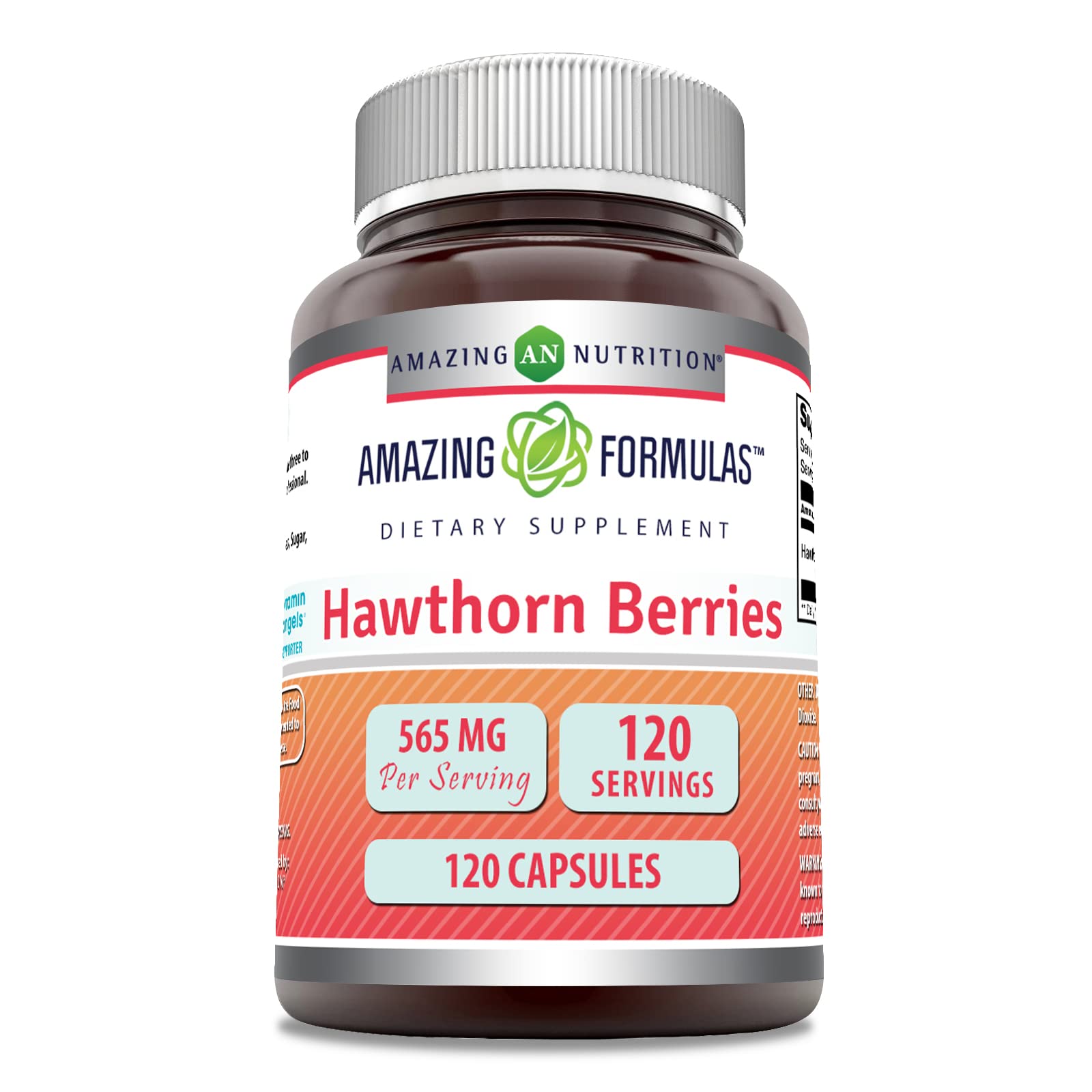 Bottle of Amazing Formulas Hawthorn Berries Supplement with label