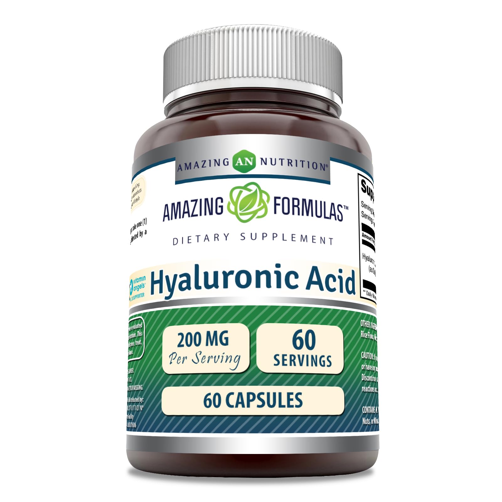 Amazing Formulas Hyaluronic Acid 200 mg capsules bottle – 60 count