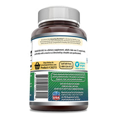 Supplement facts panel close-up