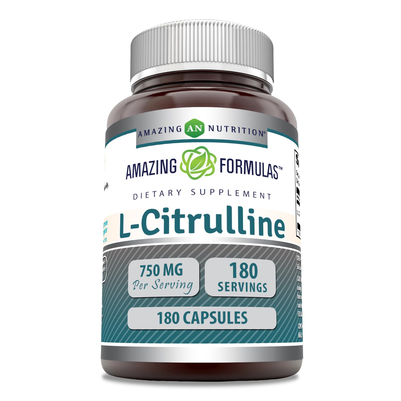 Amazing Formulas L-Citrulline 750 mg bottle with 180 capsules
