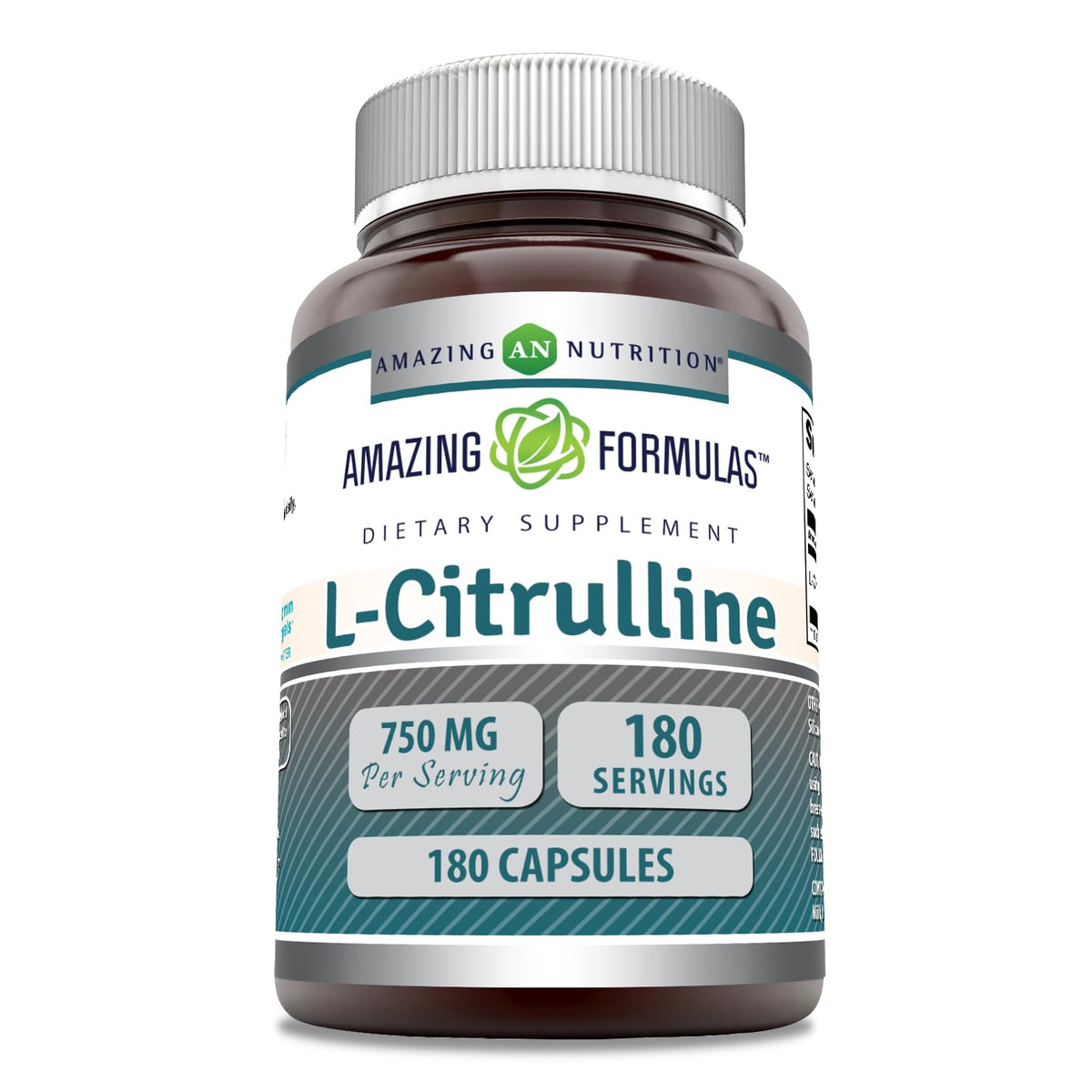 Amazing Formulas L-Citrulline 750 mg bottle with 180 capsules
