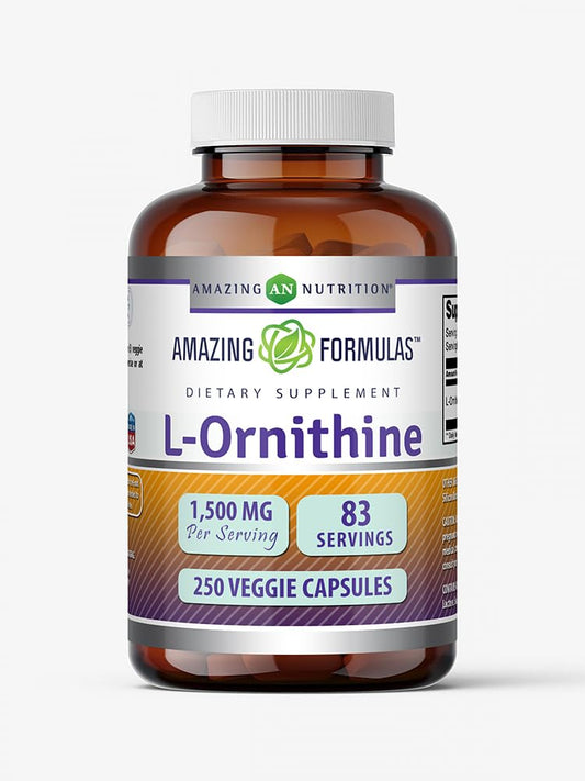 Amazing Formulas L-Ornithine 1500 mg supplement bottle front view