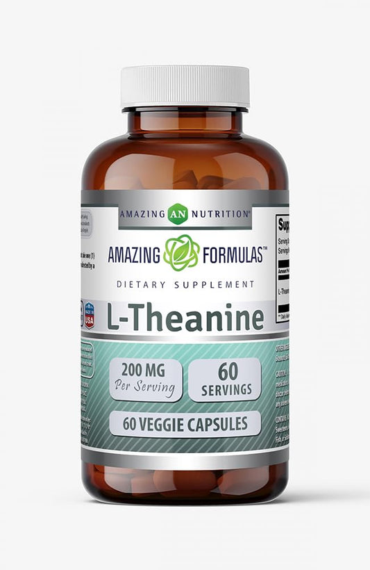 Amazing Formulas L-Theanine 200 mg veggie capsules 60-count pack shot