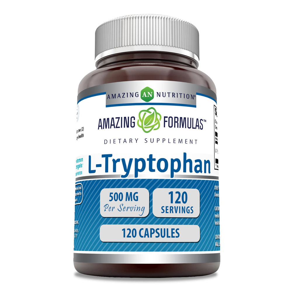 Amazing Formulas L-Tryptophan 500 mg bottle – front view