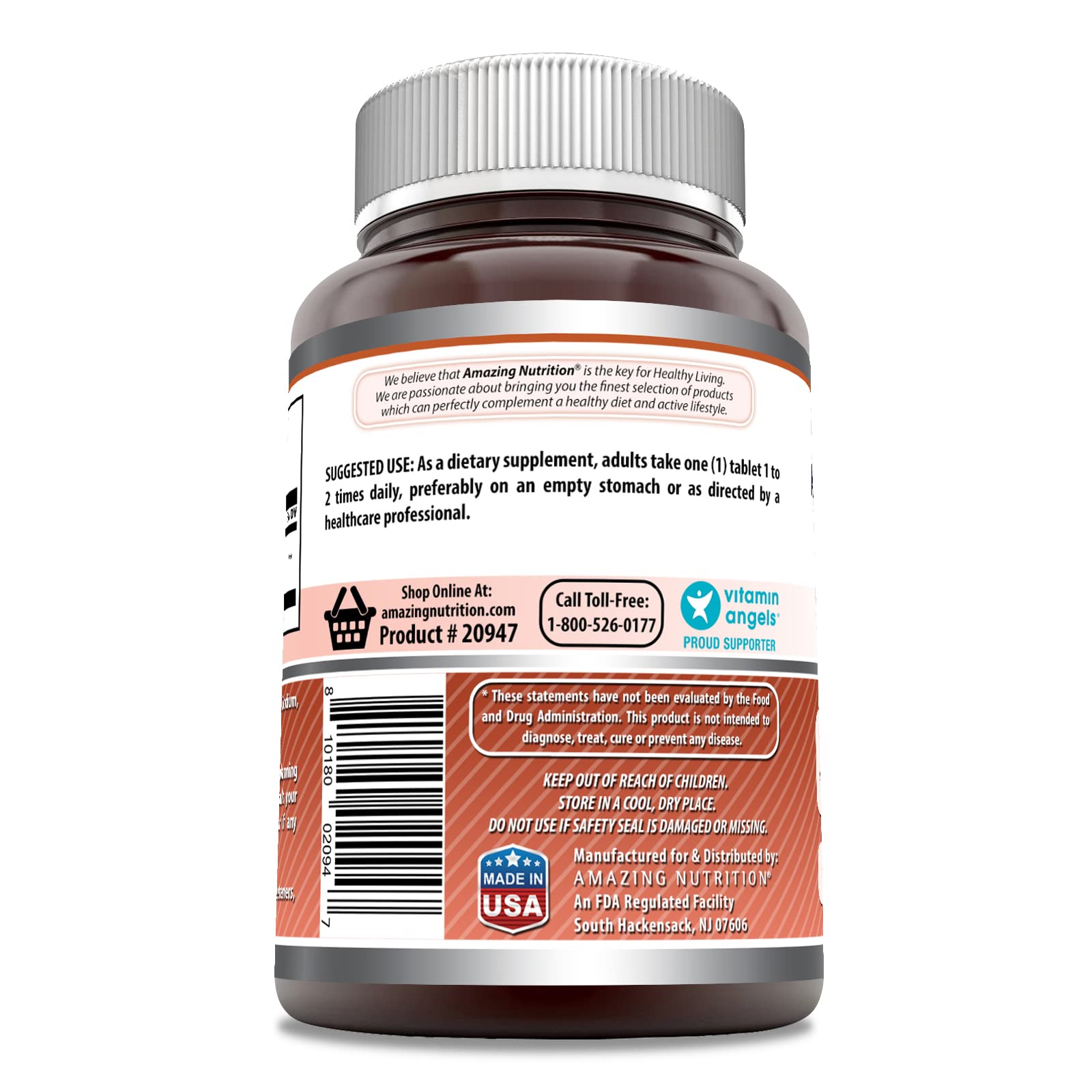 Serving size image showing 1 tablet per serving