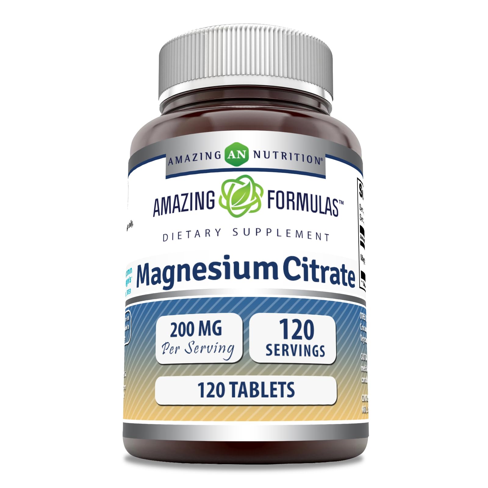 Bottle of Amazing Formulas Magnesium Citrate 200 mg 120-count
