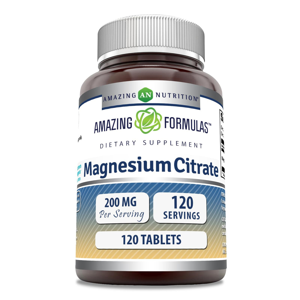 Bottle of Amazing Formulas Magnesium Citrate 200 mg 120-count