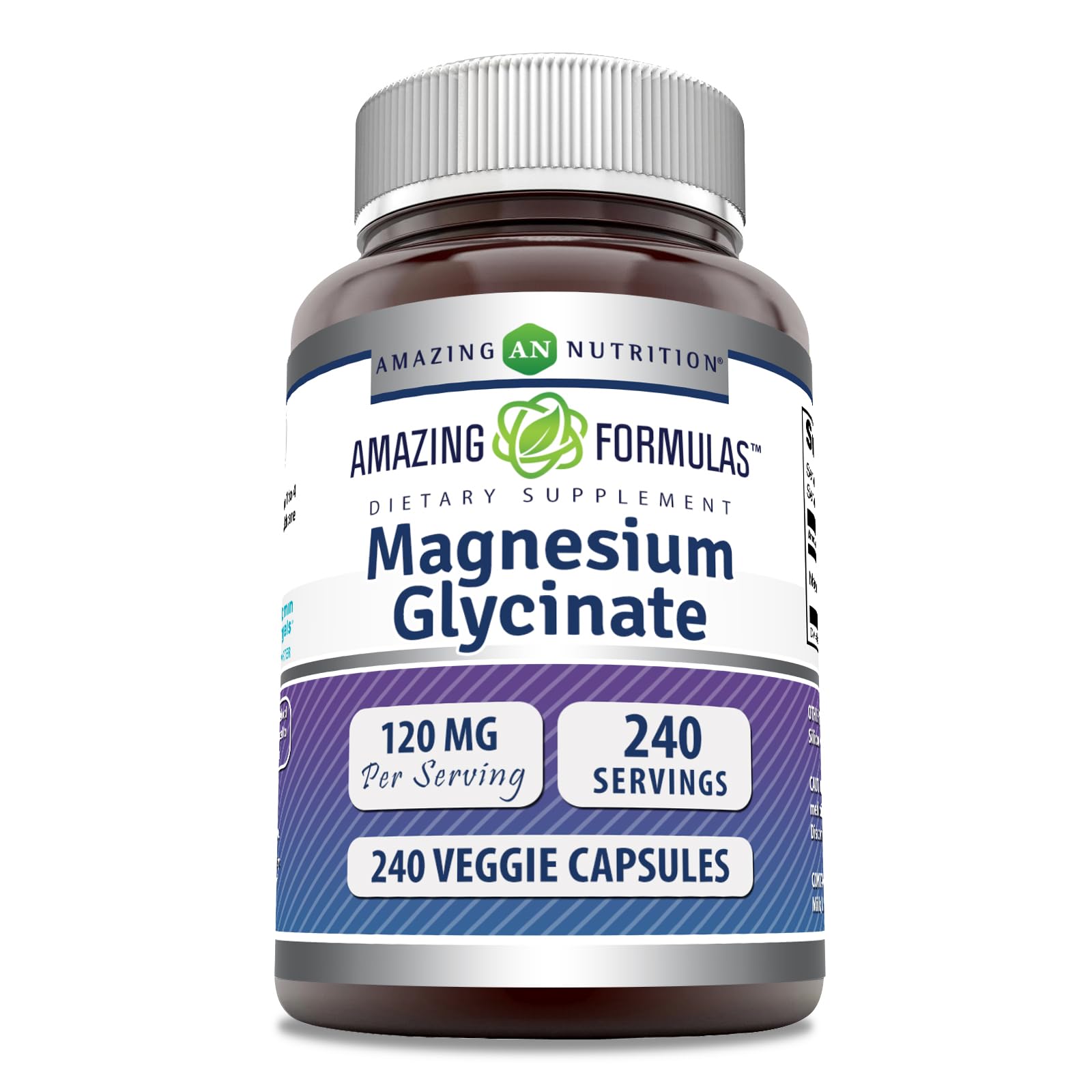Amazing Formulas Magnesium Glycinate 120 mg bottle with veggie capsules