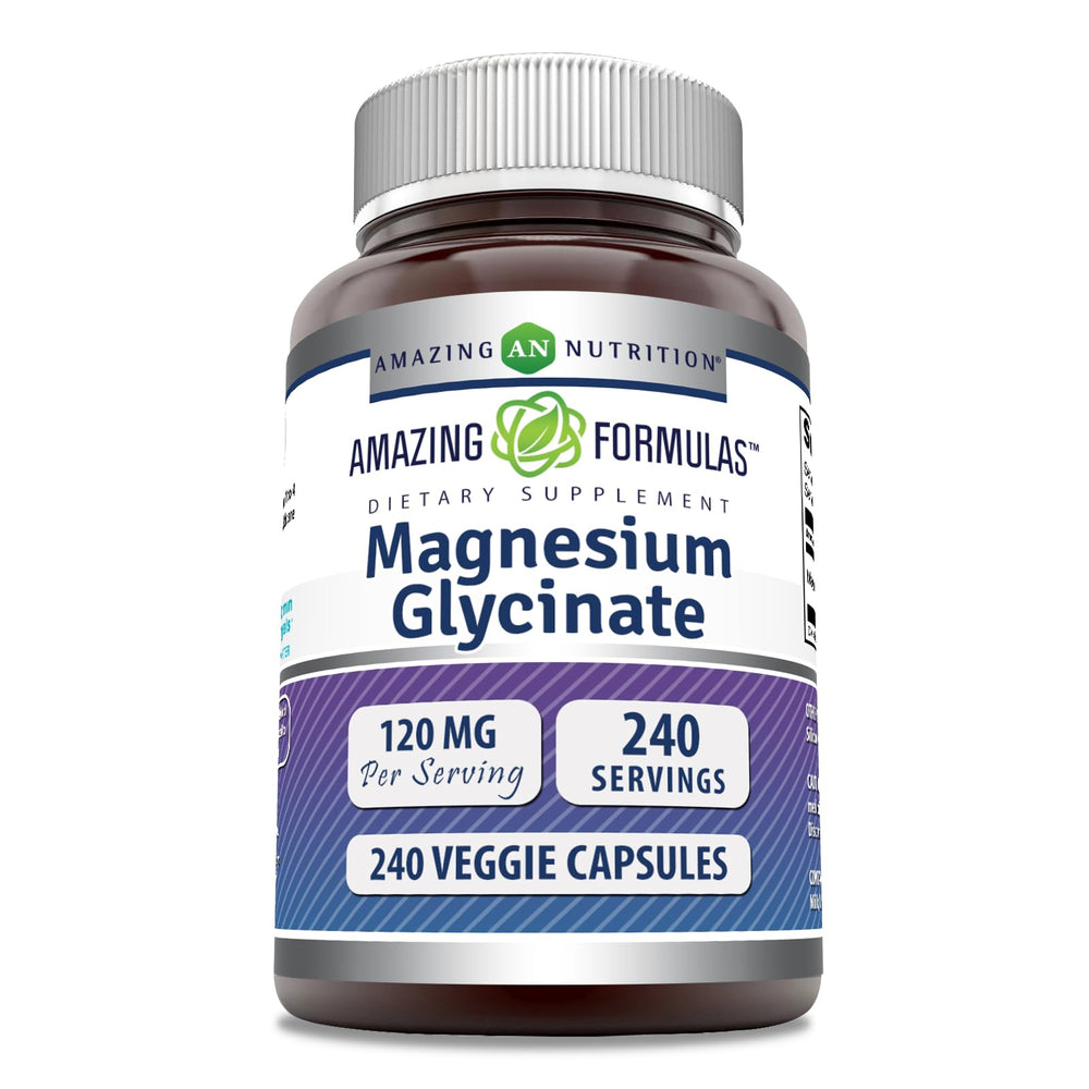 Amazing Formulas Magnesium Glycinate 120 mg bottle with veggie capsules