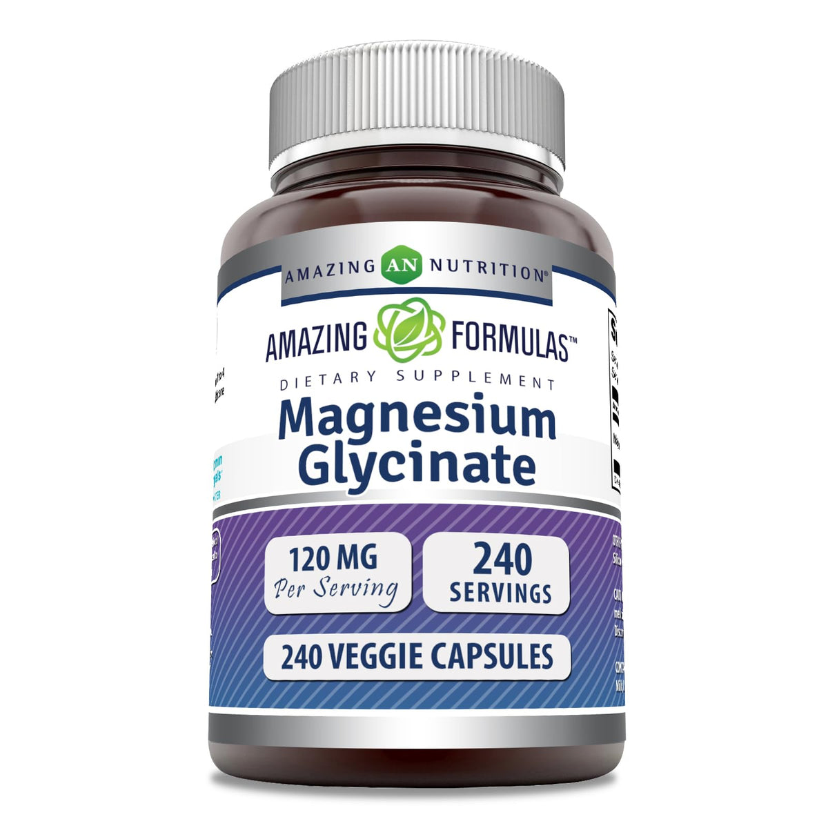 Amazing Formulas Magnesium Glycinate 120 mg bottle with veggie capsules