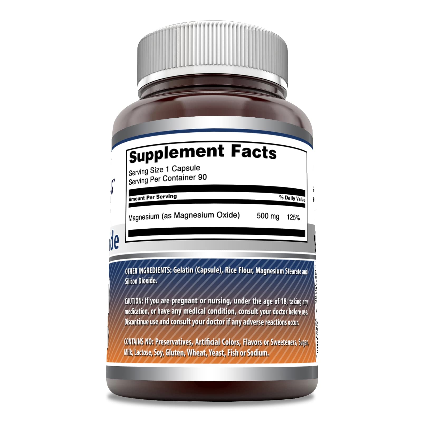 Magnesium Oxide 500 mg capsules label