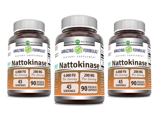 Amazing Formulas Nattokinase 100 mg Veggie Capsules - 90 Count - 3 Pack