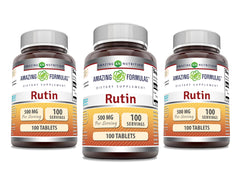 Front view of Amazing Formulas Rutin Supplement 500 mg 100 count 3-pack