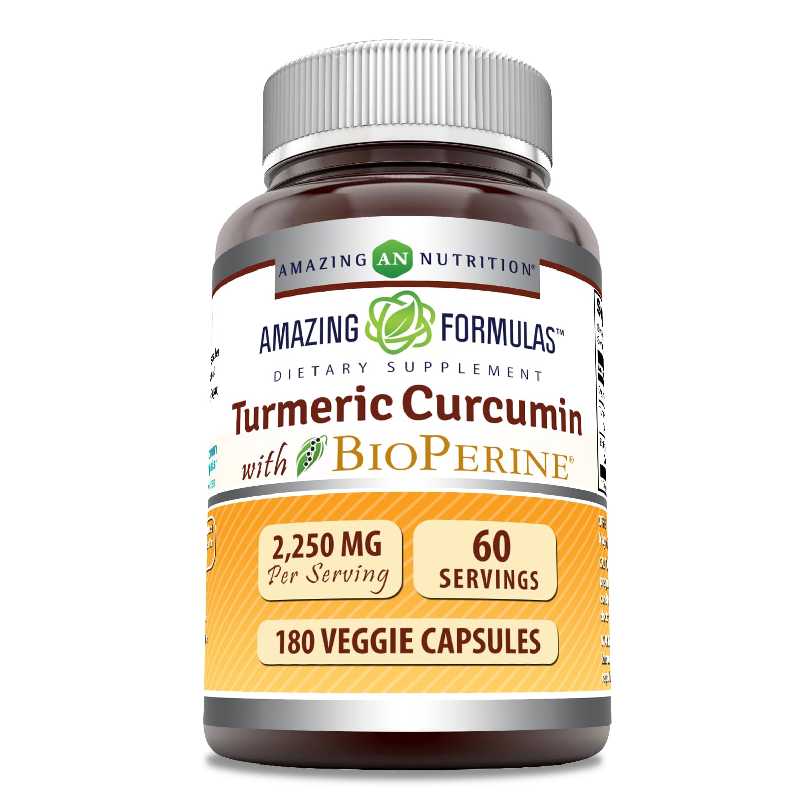 Amazing Formulas Turmeric Curcumin with Bioperine bottle – 180 count