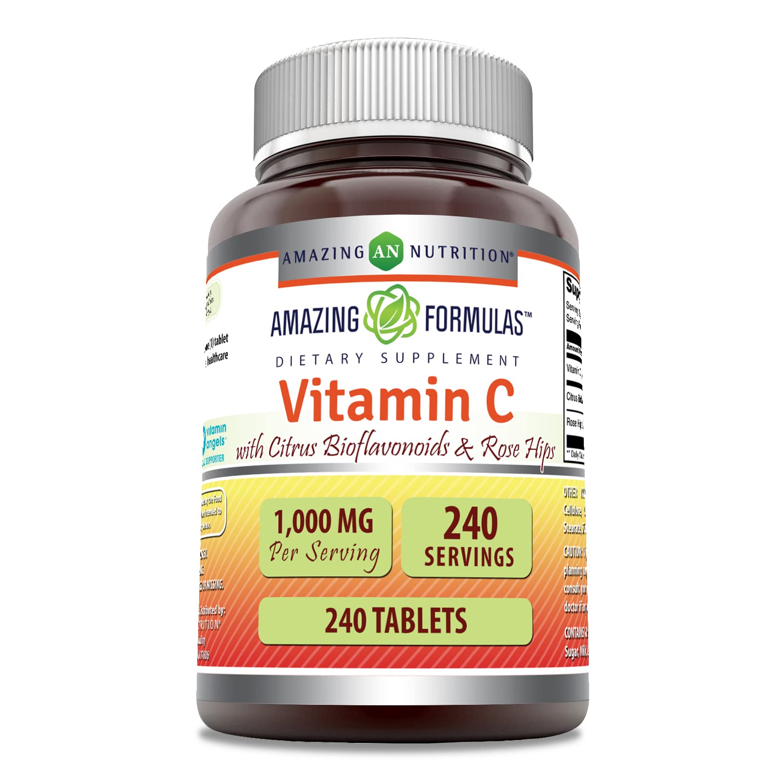 Bottle of Amazing Formulas Vitamin C with Rose Hips and Citrus Bioflavonoids, 240 tablets