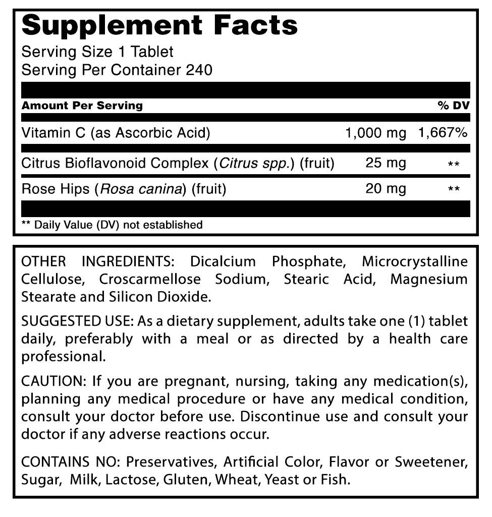 Close-up of citrus bioflavonoids and rose hips ingredients infographic