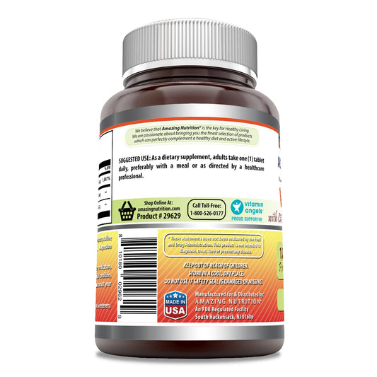 Product label showing ingredients and 1000 mg vitamin C per serving