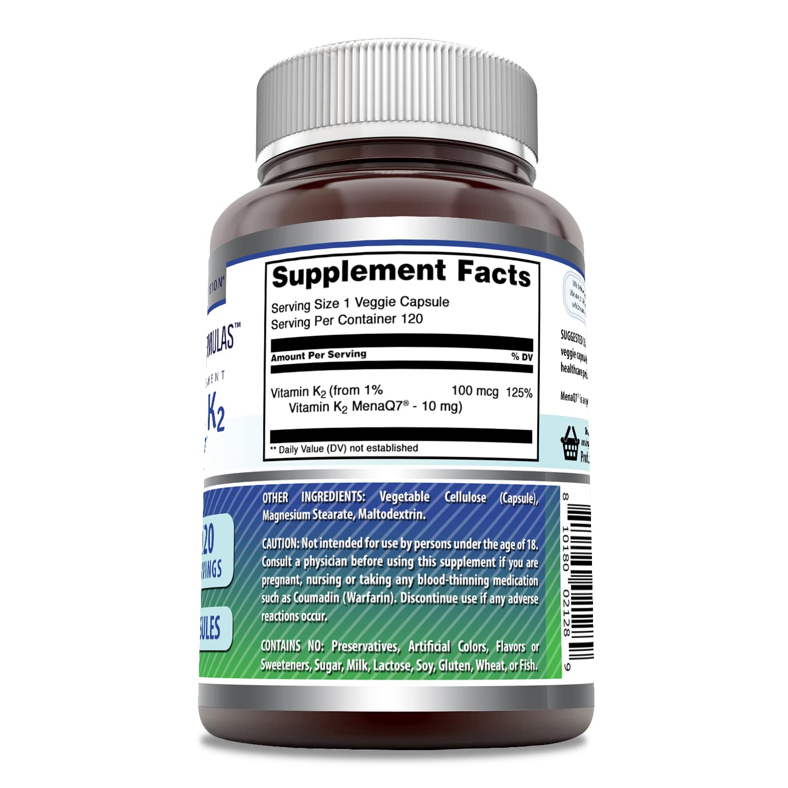 One veggie capsule for Vitamin K2 MK7