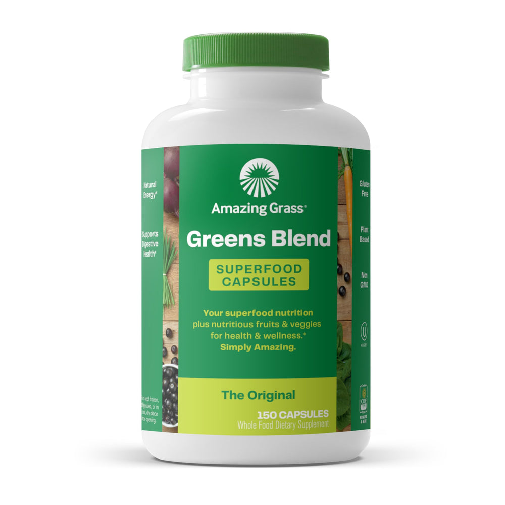 Bottle of Amazing Grass Greens Blend Superfood Capsules
