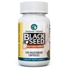 Amazing Herbs Black Seed & Garlic bottle label