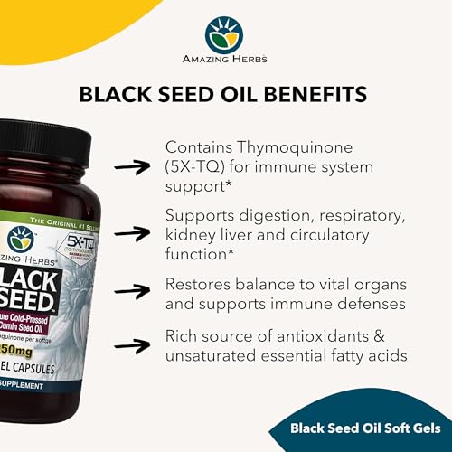 Supplement facts label for Black Seed Oil Capsules