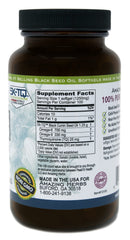 Amazing Herbs Black Seed Oil Pills softgels closeup showing high-strength formula.
