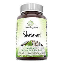 Amazing India Shatavari supplement bottle with 120 veggie capsules