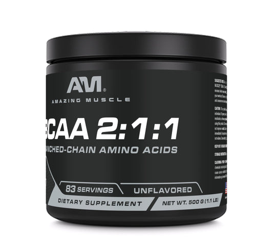 Illustration showing BCAA 2:1:1 ratio with 6 g per serving