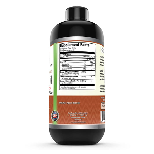 Product label highlighting Omega 3, lignans & fiber