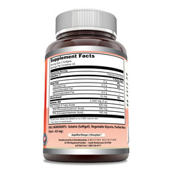 Close-up of 2000mg per serving salmon oil softgels
