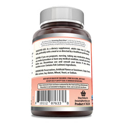 Supplement bottle with nutrition info on a white background