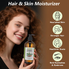 Amber glass bottle protecting castor oil
