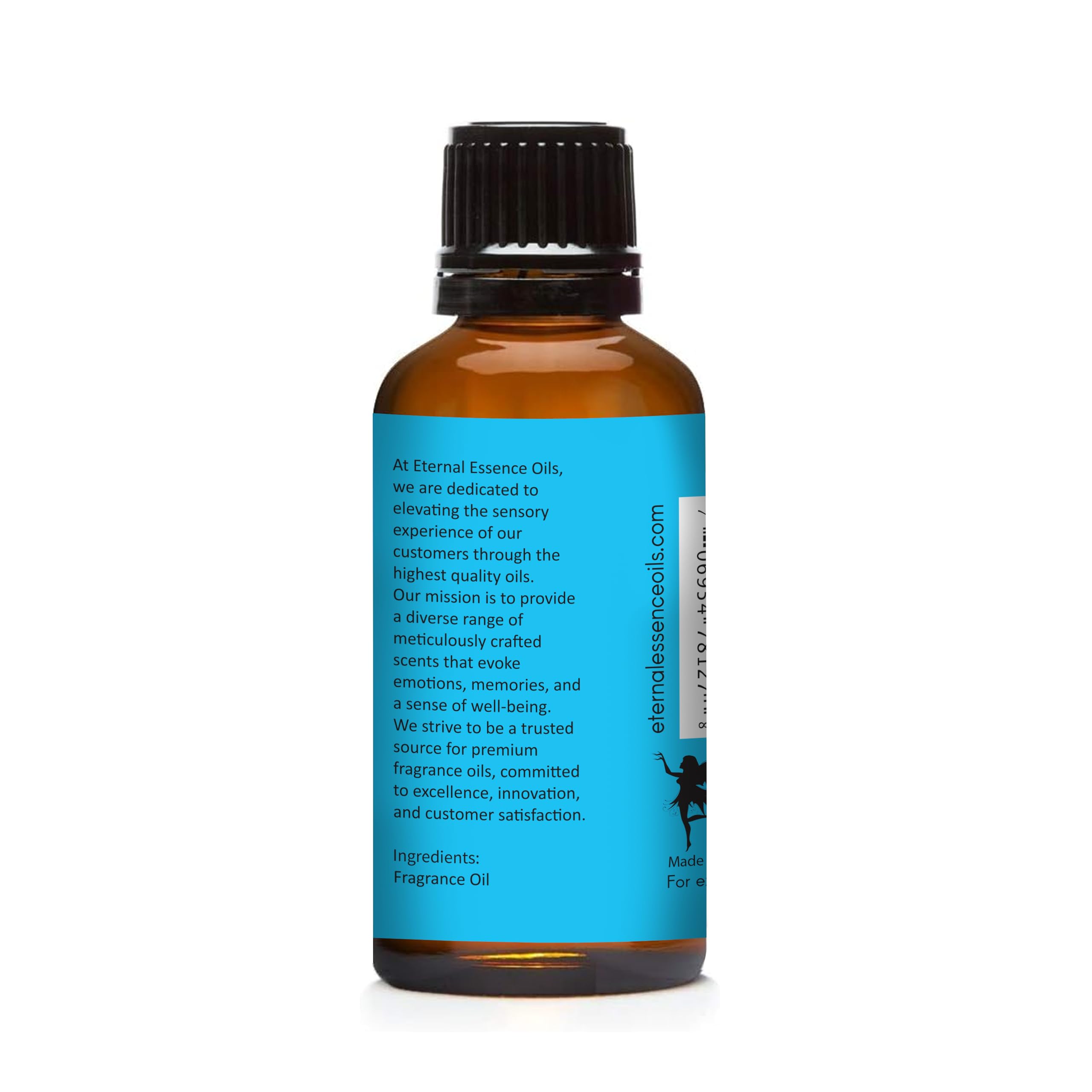 Amber glass bottle of Blue Cotton Candy fragrance oil with dropper