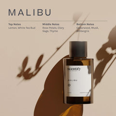 Amber glass bottle packaging for Malibu aroma oil refill