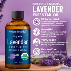 Amber glass bottle with dropper for lavender oil