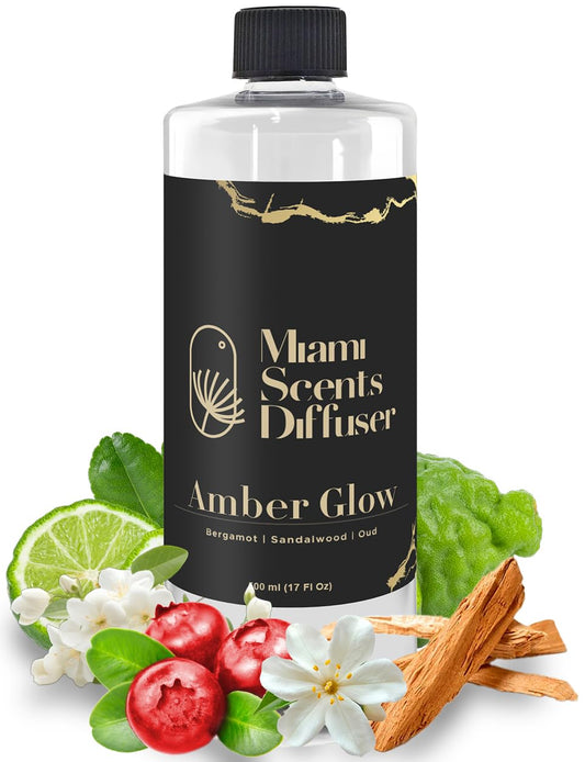 Amber Glow Baccarat Rouge-inspired essential oil bottle with bergamot oud sandalwood notes
