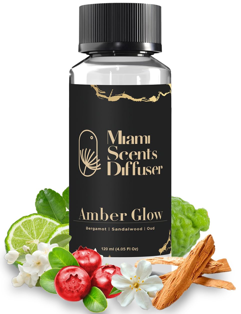 Amber Glow Baccarat Rouge inspired diffuser oil bottle, 4 oz