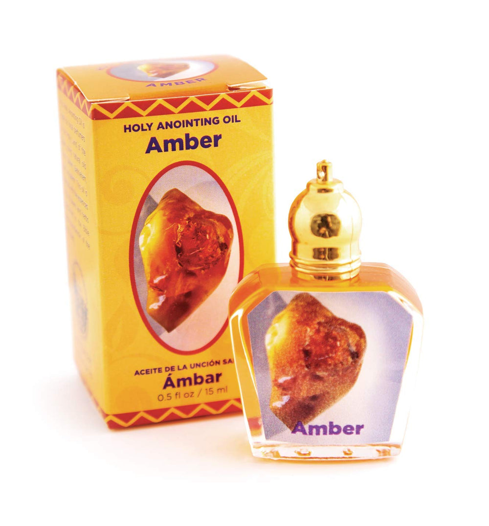 Amber Holy Land Anointing Oil 1/2 oz roller bottle from Jerusalem, oils sourced from Galilee, Bethlehem and Jerusalem.