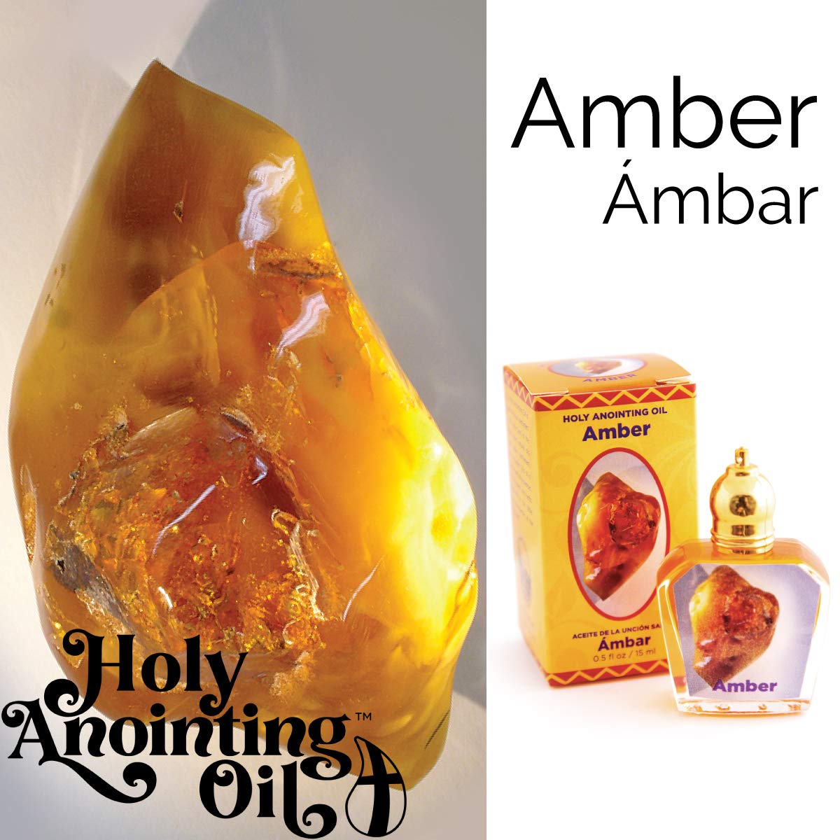 Gift-ready Amber Holy Land Anointing Oil box packaging from Jerusalem for pastors, priests, rabbis and clergy.