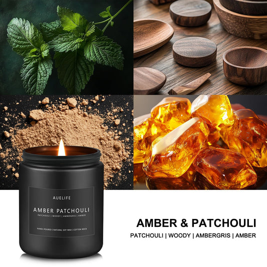 Close-up of Amber & Patchouli soy candle wax
