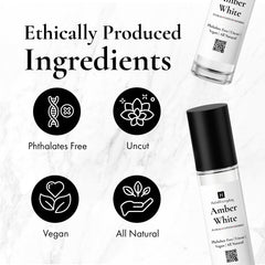 Amber White Type Fragrance Oil packaging with bottle