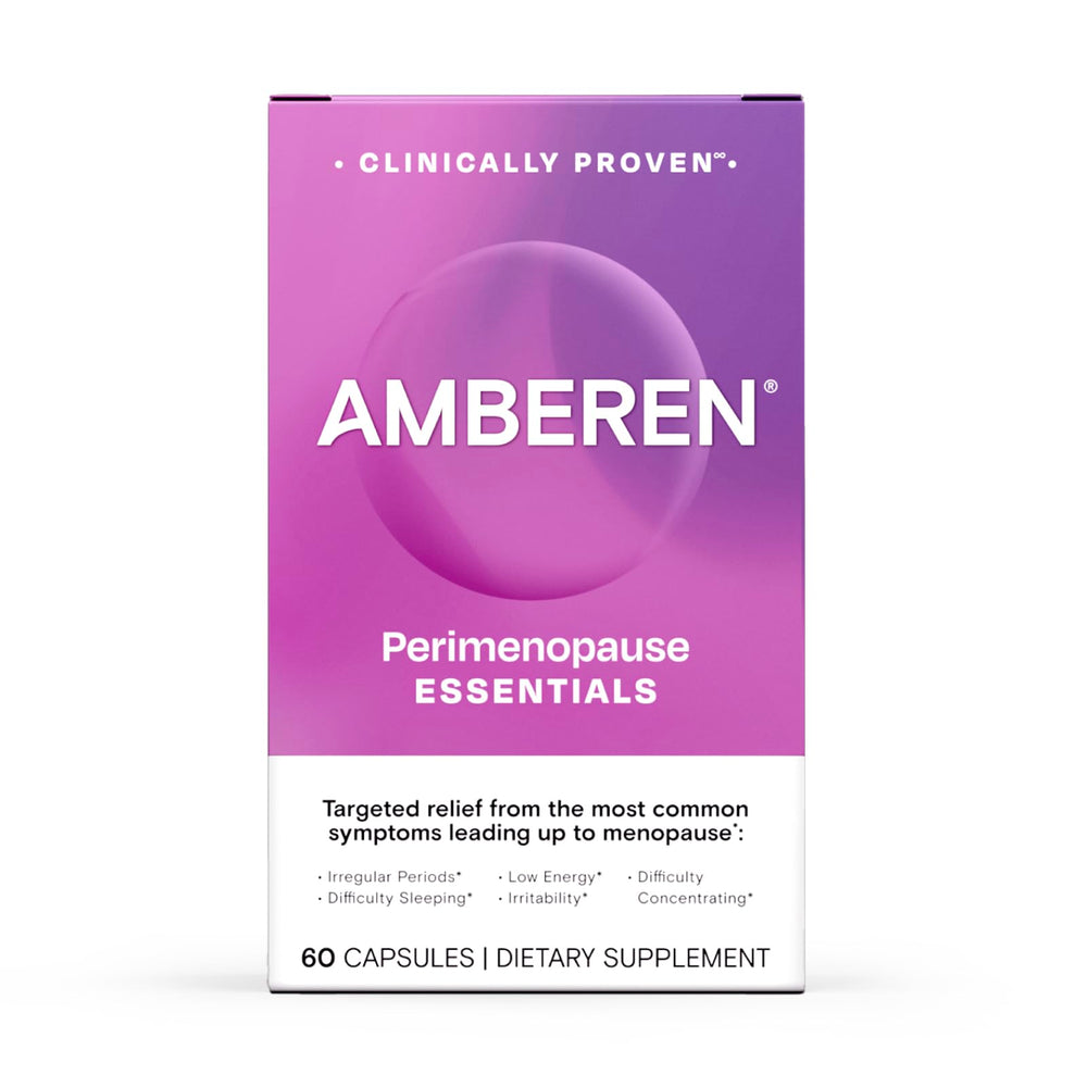 Amberen Perimenopause bottle with label for easy dosage and 60-count convenience.