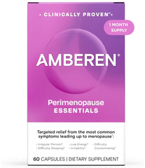 Amberen Perimenopause bottle with label for easy dosage and 60-count convenience.